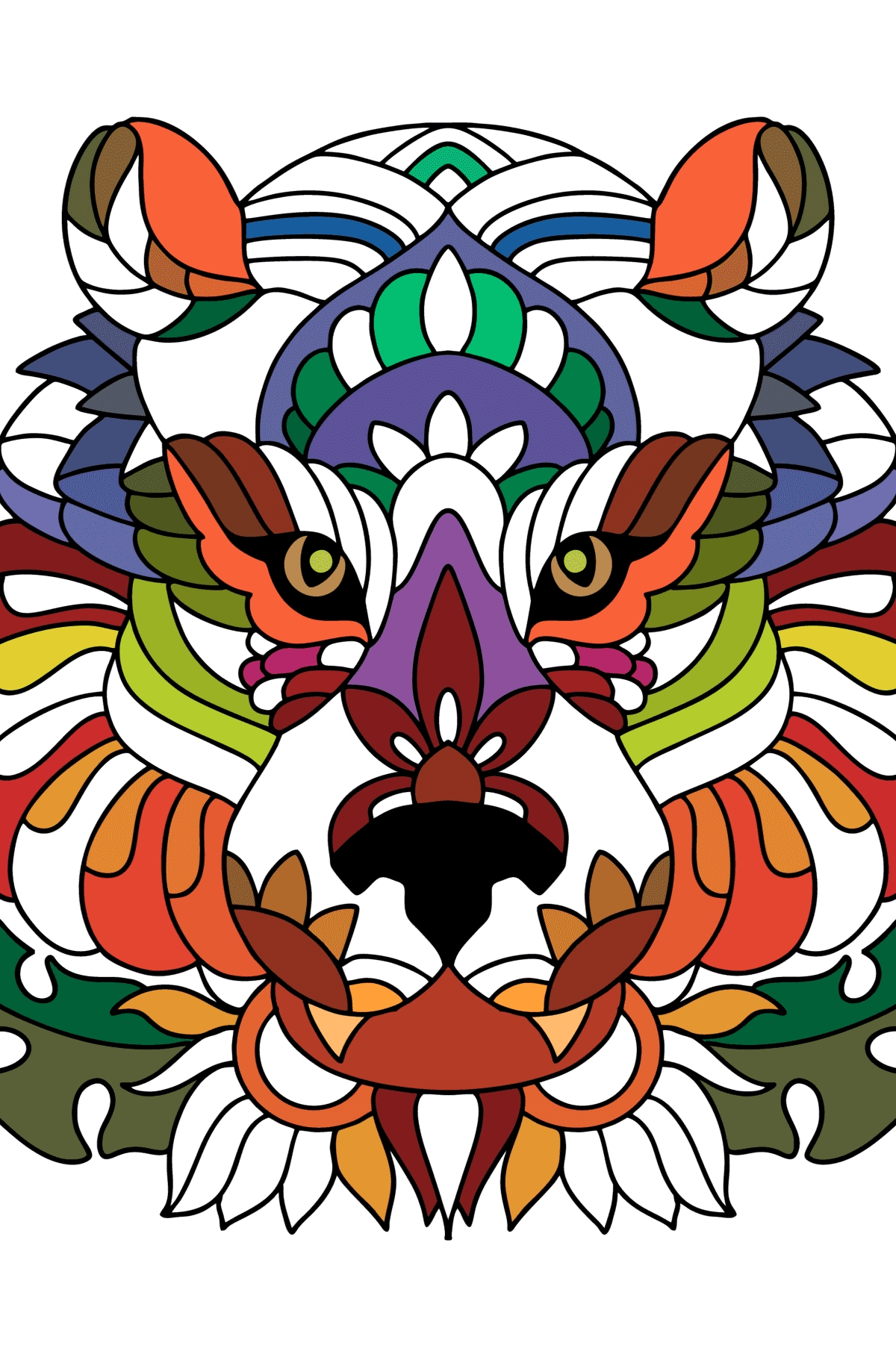 Tiger In Nature Tigers Coloring Pages For Adults Online tiger-in-nature-tigers-coloring-pages-for-adults-online