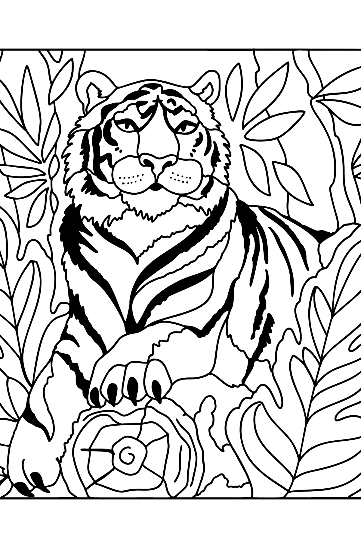 Dibujos Tigre para colorear Imprime y en Línea - Selva del tigre