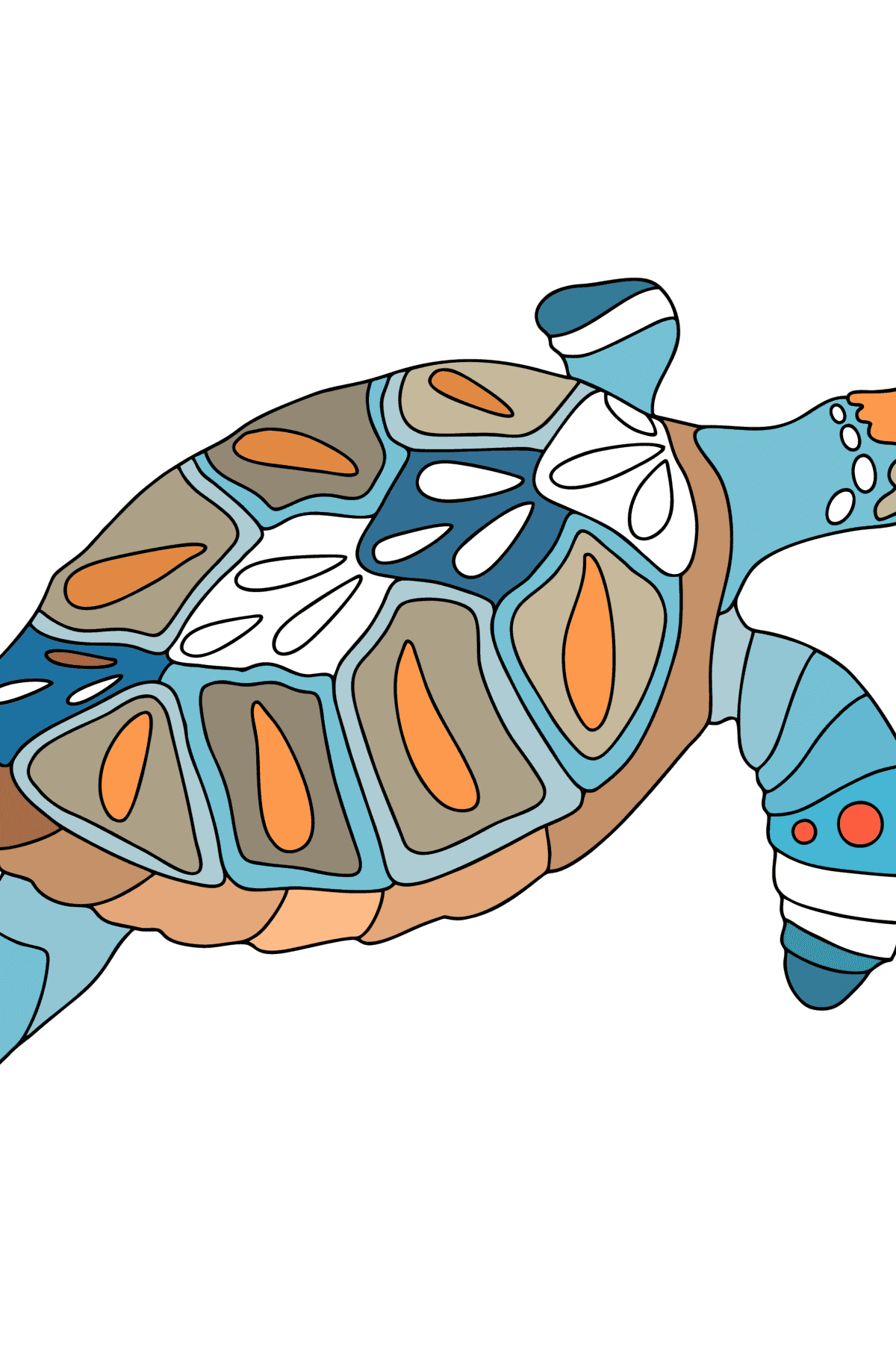 Dibujo Tortuga antiestrés para colorear - Dibujos para Colorear para Adultos