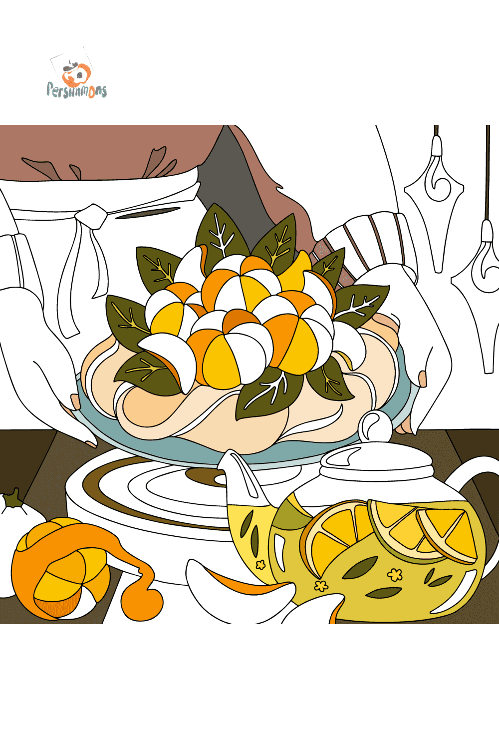 New years dessert coloring page coloring for adults