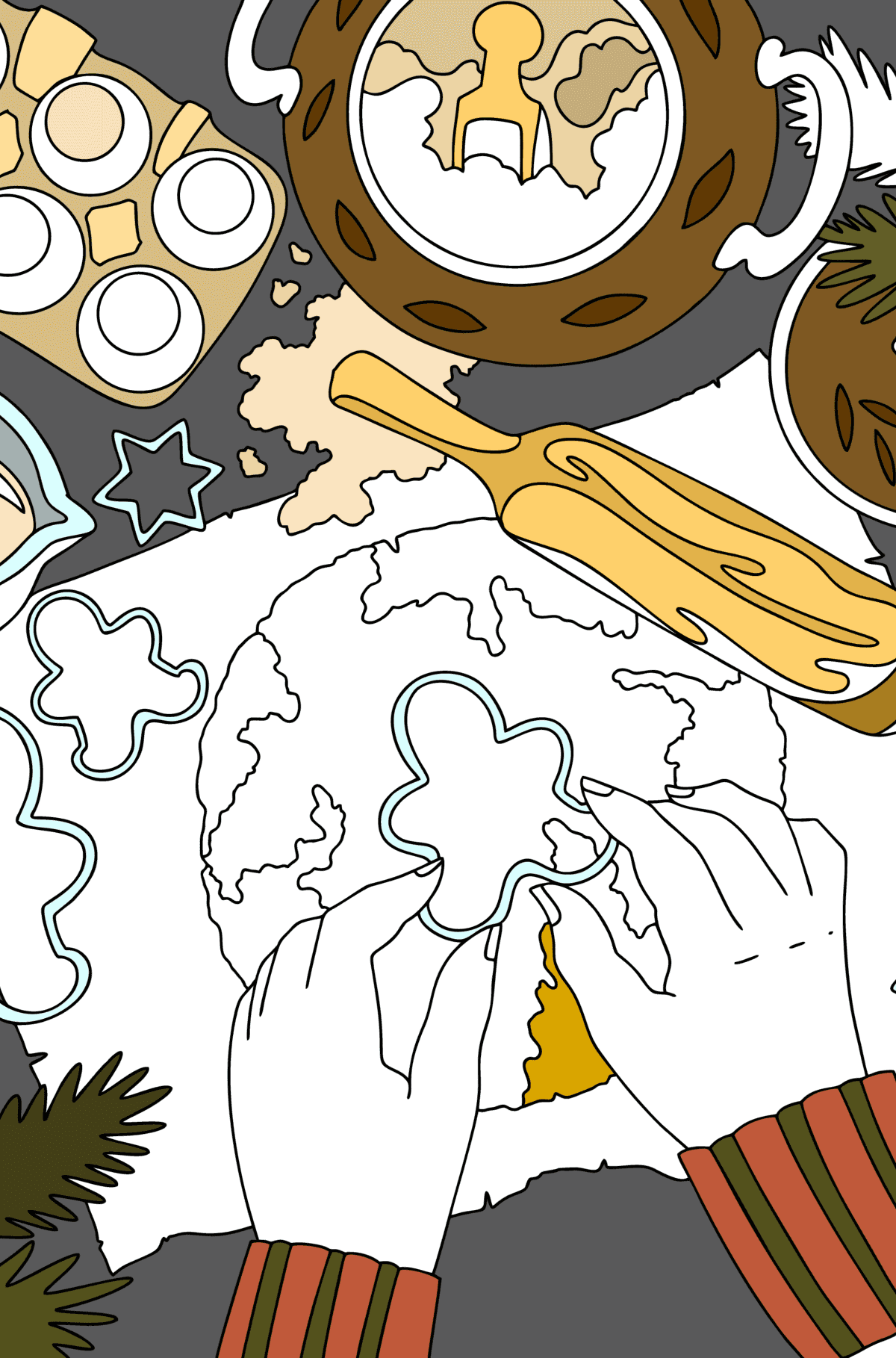 Omalovánka Zimní dobroty - omalovánky pro dospělé