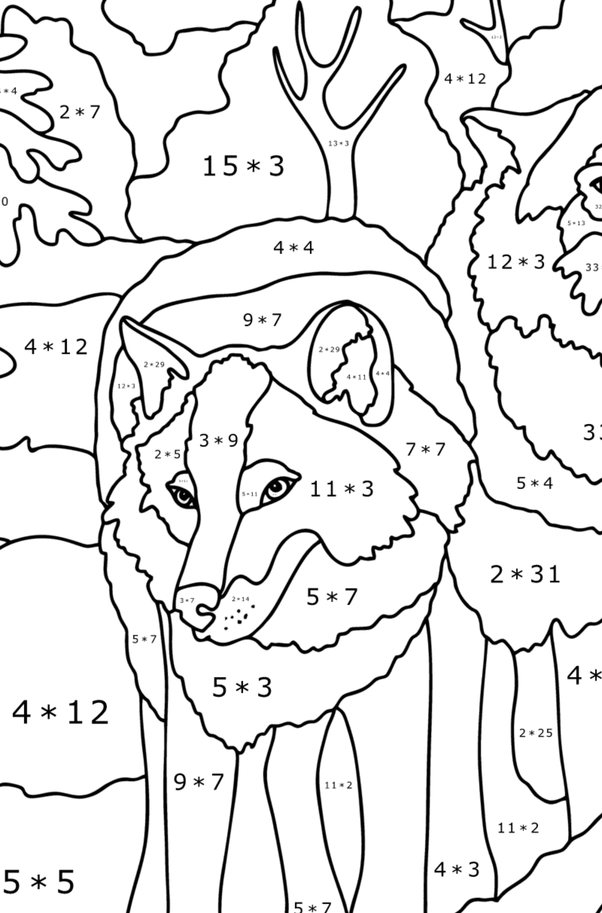 Dibujos Lobos para colorear Imprime y en Línea - Lobos