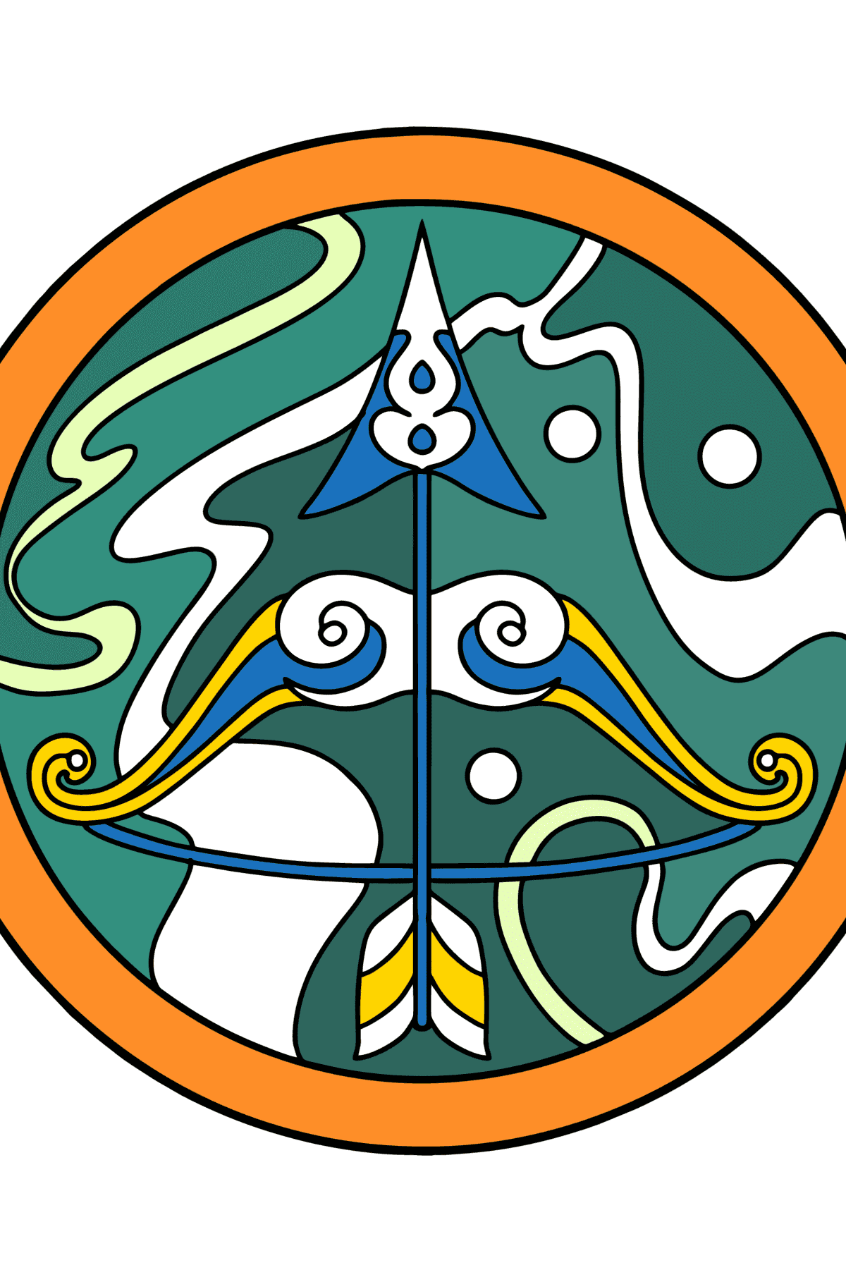 Desenho Signo de Sagitário para colorir - Imagens para Colorir para adultos