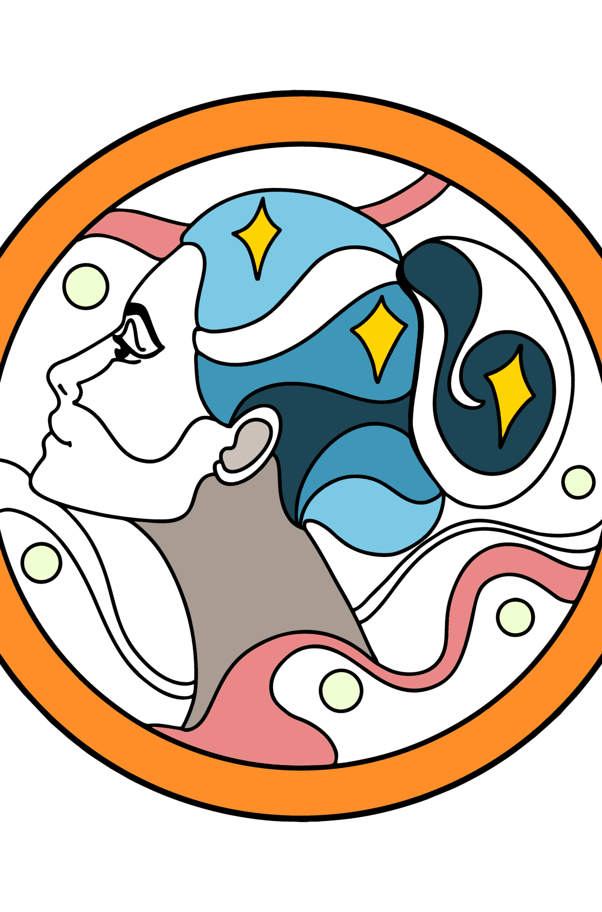 Coloriage Signe du zodiaque Vierge - Coloriages pour adultes